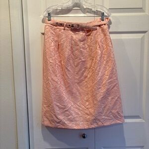NWT Sweet Salt Peachy Pink Jacquard Straight Belted Skirt - Size XXL
